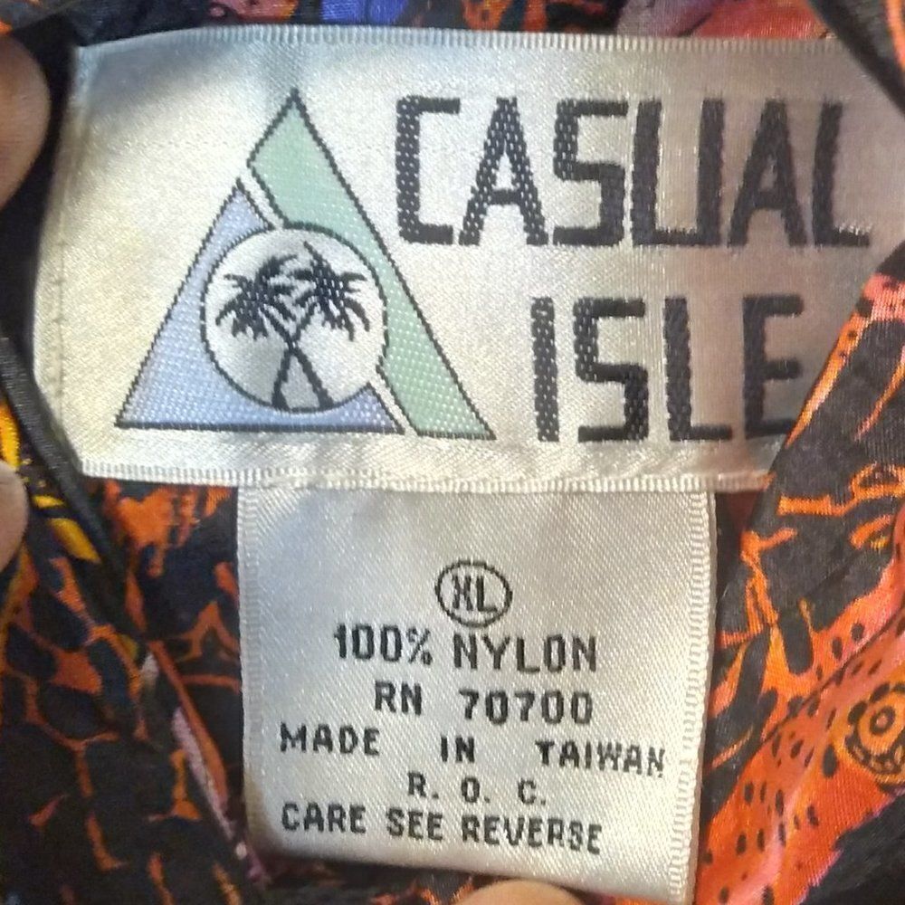 VTG Casual Isle Floral Abstract Pattern Windbreake - Picture 6 of 7